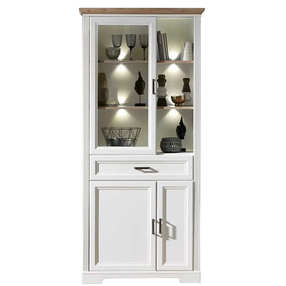 Wohnen Wohnwände<Landhaus TV Wohnkombination mit LED - Sinolita (dreiteilig)