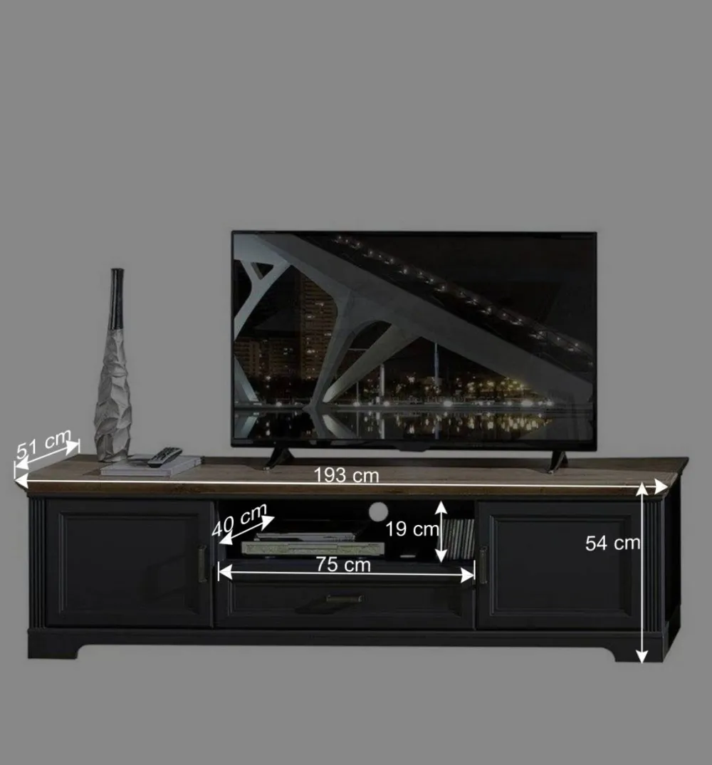 Wohnen Wohnwände<Landhaus TV Wohnmöbel Set - Thumbs (dreiteilig)