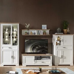 Wohnen Wohnwände<Landhaus TV Wohnwand Möbel Set - Sinolita (vierteilig)