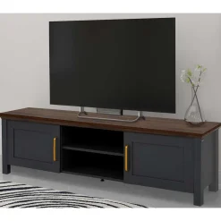 Wohnen Tv & Hifi-Möbel|Lowboards<Landhaus TV-Board in Dunkelgrau - Mivaldana