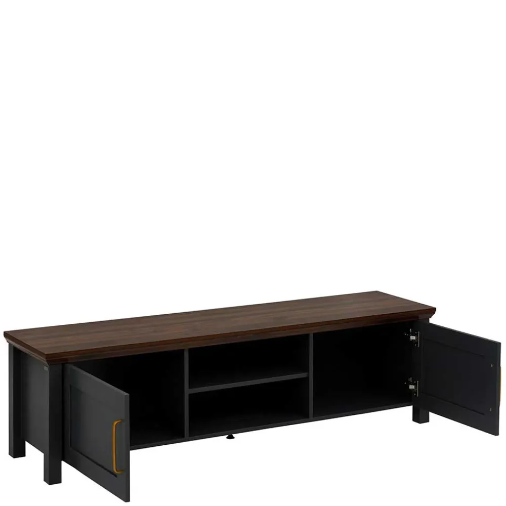 Wohnen Tv & Hifi-Möbel|Lowboards<Landhaus TV-Board in Dunkelgrau - Mivaldana