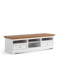 Wohnen Tv & Hifi-Möbel|Lowboards<Landhaus TV-Board in Weiß mit Eiche - Bordona