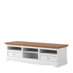 Wohnen Tv & Hifi-Möbel|Lowboards<Landhaus TV-Board in Weiß mit Eiche - Bordona