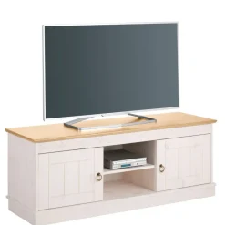 Wohnen Tv & Hifi-Möbel|Lowboards<Landhaus TV-Board in Weiß und Kiefer Honig - Zentra