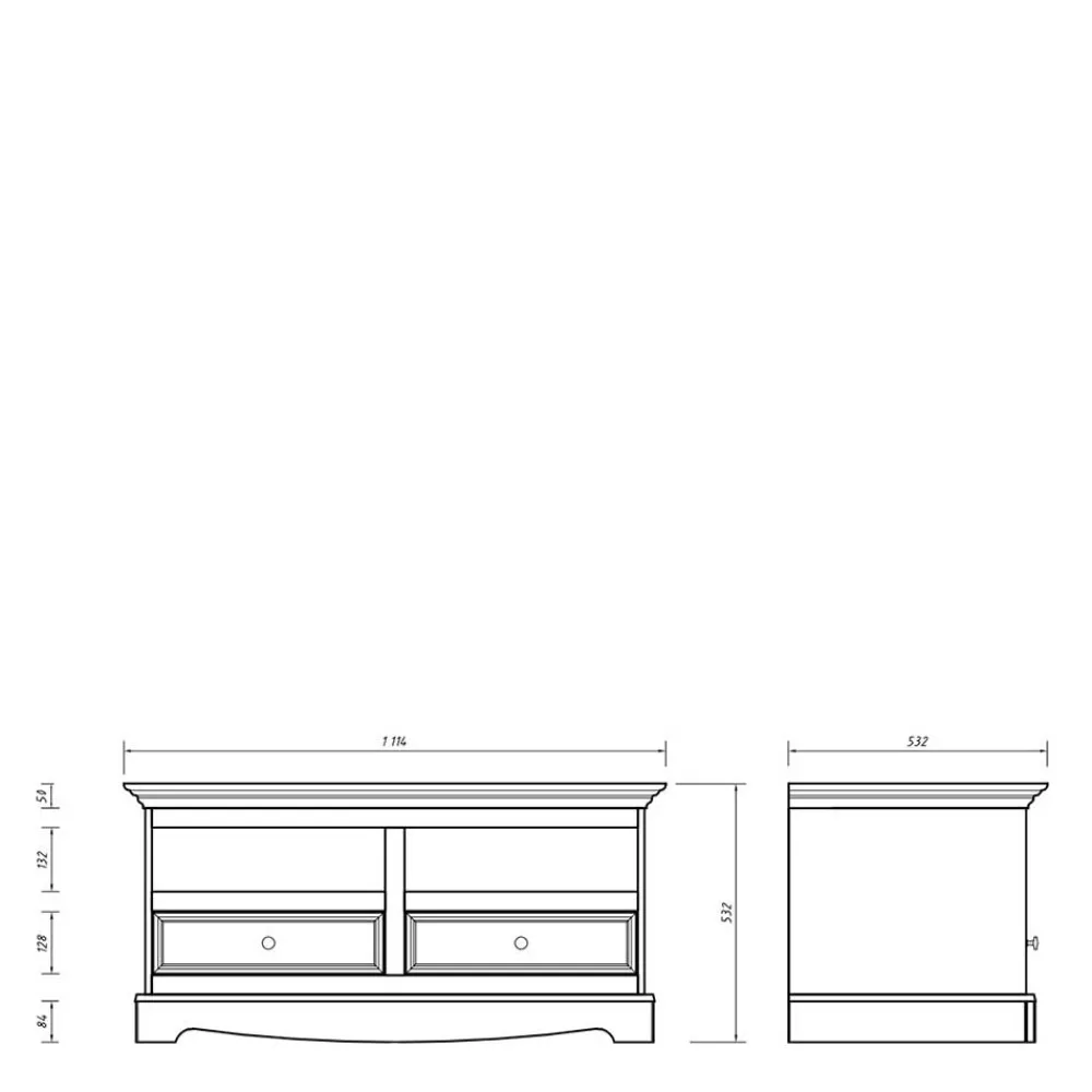 Wohnen Tv & Hifi-Möbel<Landhaus TV-Board lackiert in Weiß - Indico