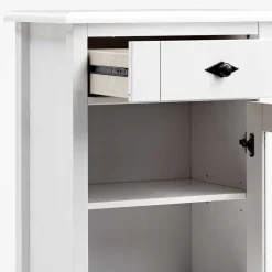 Wohnen Vitrinen|Schränke<Landhaus Vitrine fürs Badezimmer in Weiß - Satumare