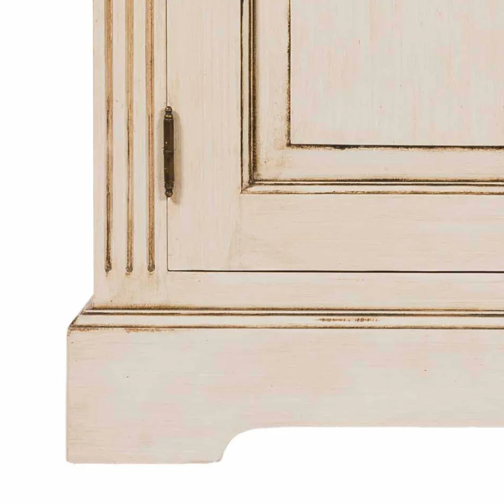 Wohnen Vitrinen|Schränke<Landhaus Vitrine in Creme Weiß - Helsing