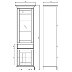Wohnen Vitrinen<Landhaus Vitrine in Weiß lackiert - Indico