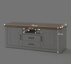 Wohnen Wohnwände<Landhaus Wohnwand als Möbel-Set - Samula (vierteilig)