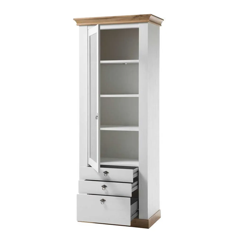 Wohnen Wohnwände<Landhaus Wohnzimmer Anbauwand Set - Diatara (vierteilig)