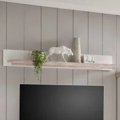Wohnen Wohnwände<Landhaus Wohnzimmer Möbel Set Nedita in Weiß & Pinie (vierteilig)