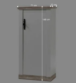 Wohnen Wohnwände<Landhaus Wohnzimmer Möbel Set Nedita in Weiß & Pinie (vierteilig)
