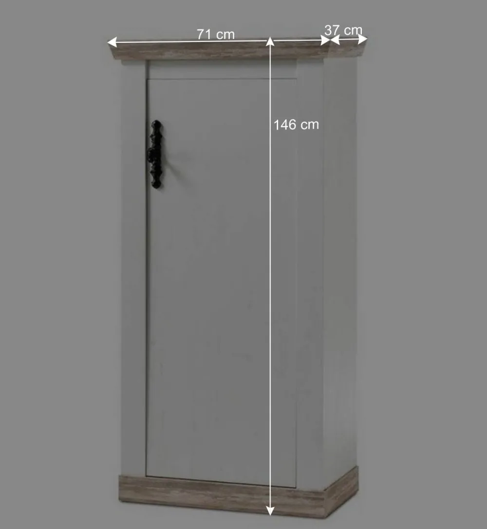 Wohnen Wohnwände<Landhaus Wohnzimmer Möbel Set Nedita in Weiß & Pinie (vierteilig)