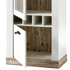 Wohnen Wohnwände<Landhaus Wohnzimmer Möbel Set Nedita in Weiß & Pinie (vierteilig)