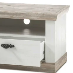 Wohnen Wohnwände<Landhaus Wohnzimmer Möbel Set Nedita in Weiß & Pinie (vierteilig)