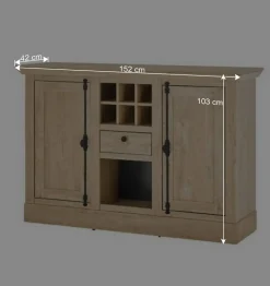 Wohnen Sideboards<Landhaus-Anrichte in Eiche Gold - Hengas