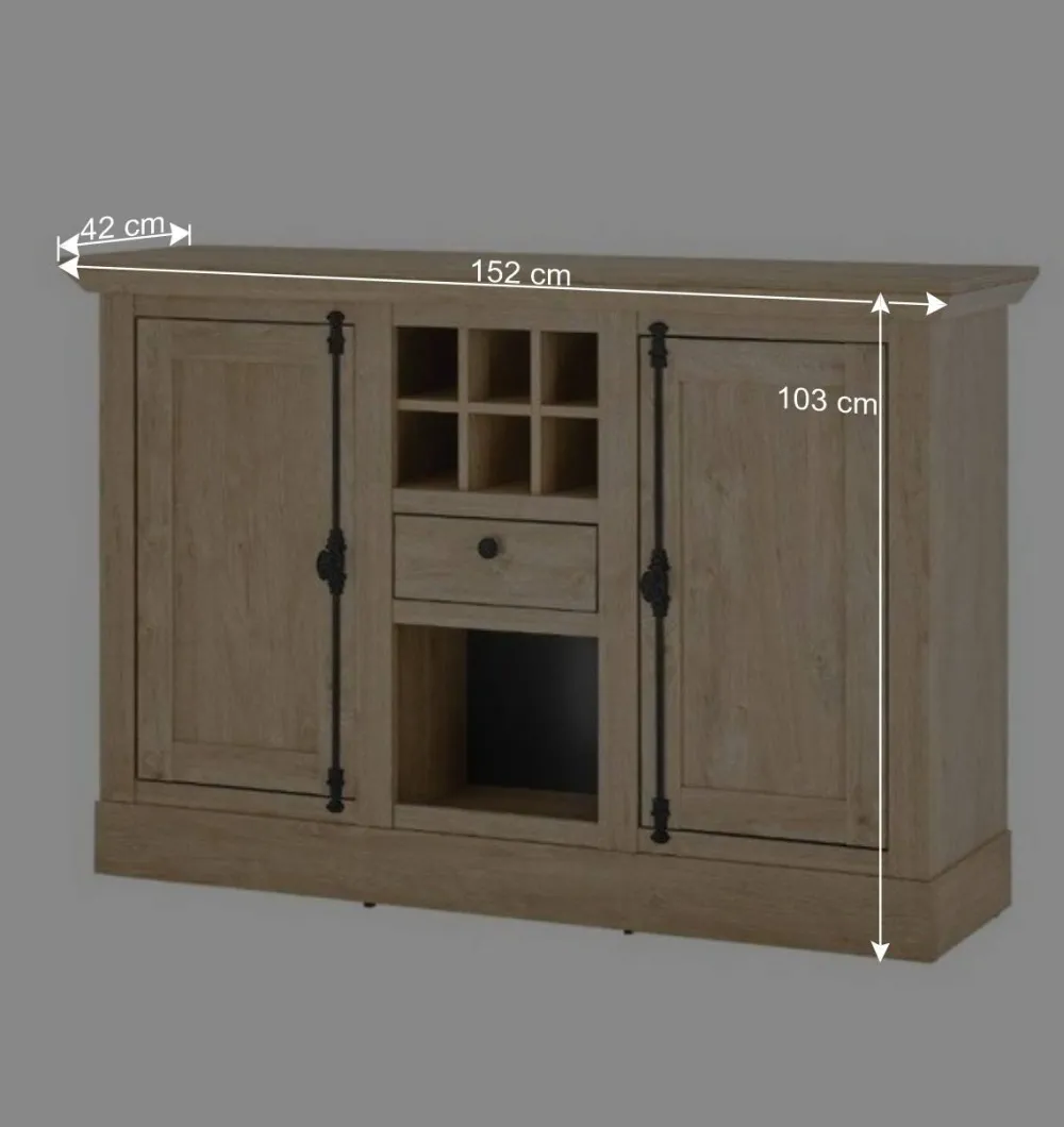 Wohnen Sideboards<Landhaus-Anrichte in Eiche Gold - Hengas