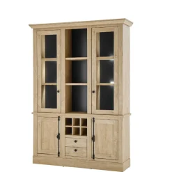 Wohnen Vitrinen<Landhaus-Schrank in Eiche Gold - Hengas