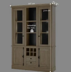 Wohnen Vitrinen<Landhaus-Schrank in Eiche Gold - Hengas