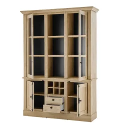 Wohnen Vitrinen<Landhaus-Schrank in Eiche Gold - Hengas
