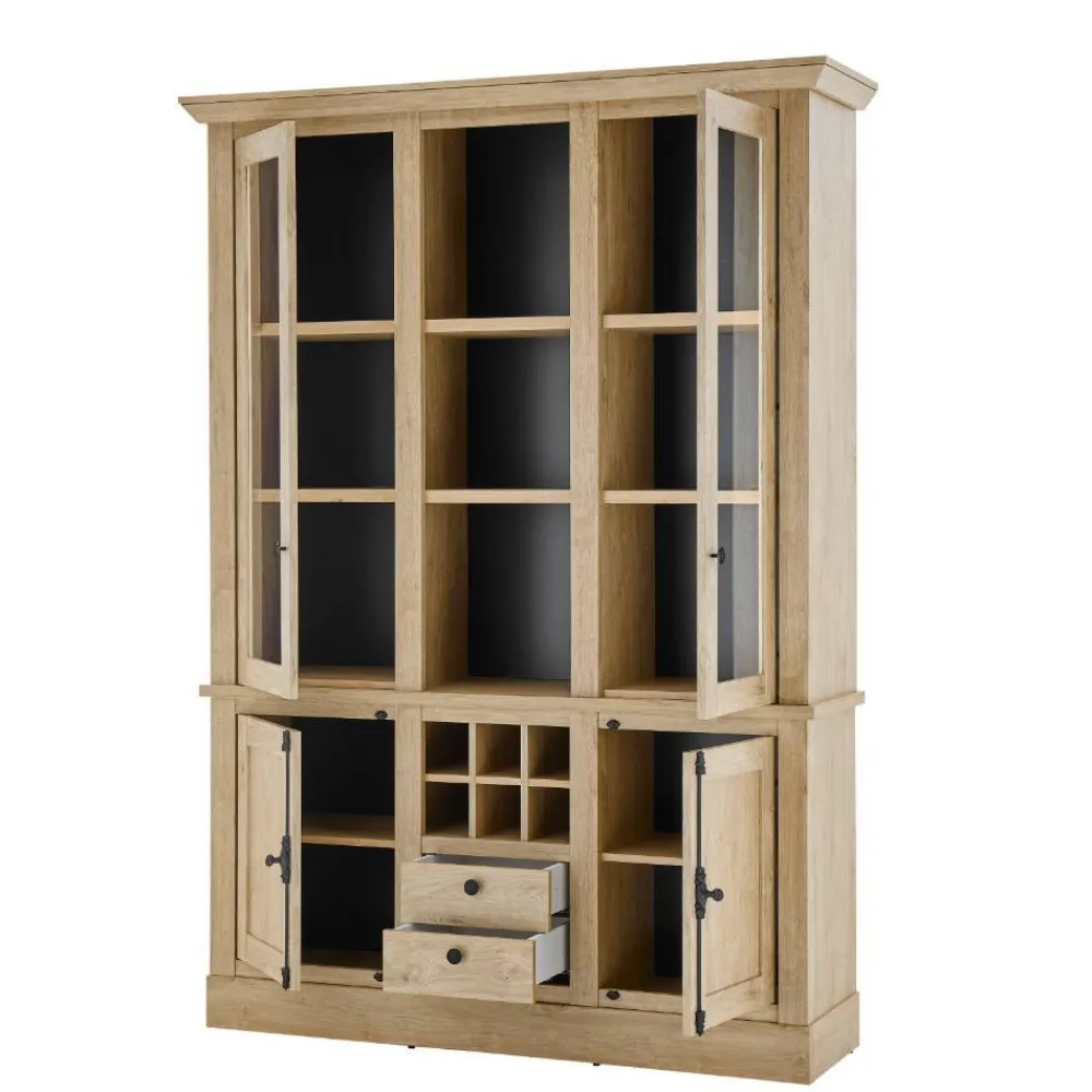 Wohnen Vitrinen<Landhaus-Schrank in Eiche Gold - Hengas