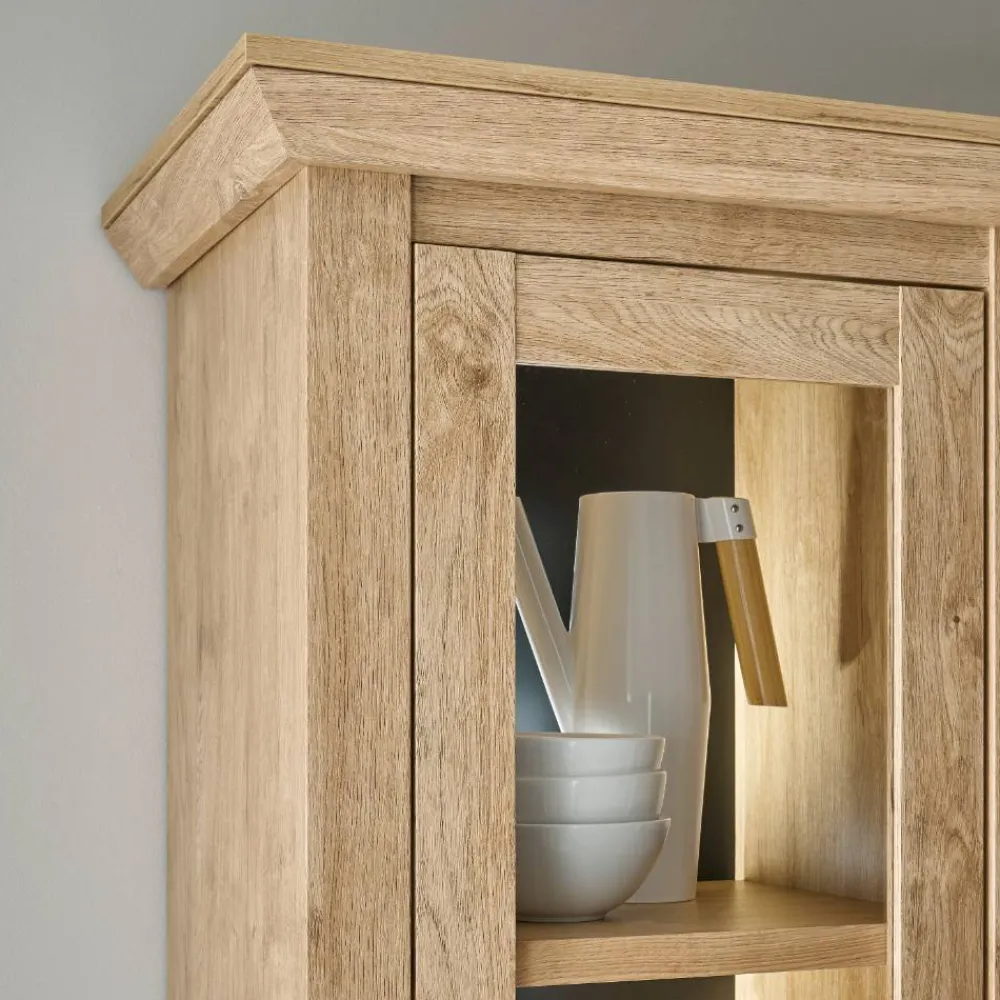 Wohnen Vitrinen<Landhaus-Schrank in Eiche Gold - Hengas