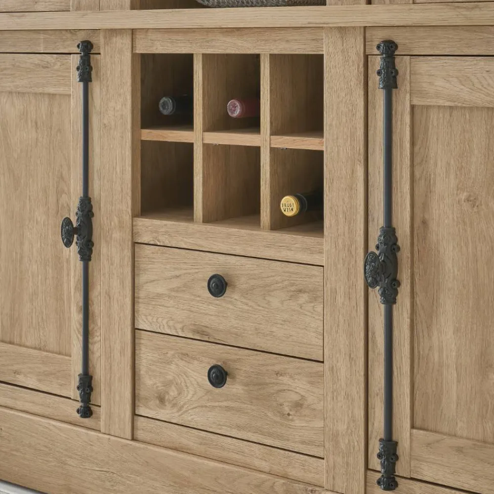Wohnen Vitrinen<Landhaus-Schrank in Eiche Gold - Hengas