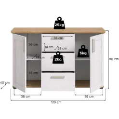 Wohnen Sideboards<Landhaus-Sideboard in Weiß - Tocella