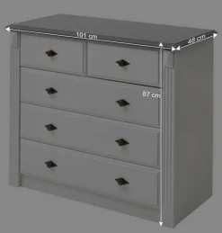 Wohnen Kommoden<Landhausstil Kommode in Weiß & Grau - Caneon