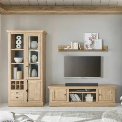 Wohnen Wohnwände<Landhaus-TV-Anbauwand Set - Hengas (dreiteilig)