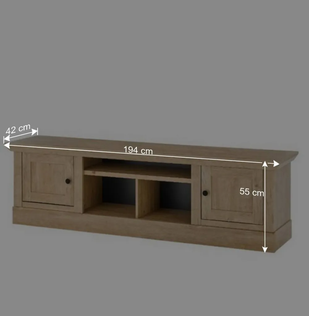 Wohnen Wohnwände<Landhaus-TV-Anbauwand Set - Hengas (dreiteilig)