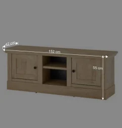 Wohnen Tv & Hifi-Möbel|Lowboards<Landhaus-TV-Board in Eiche Gold - Hengas