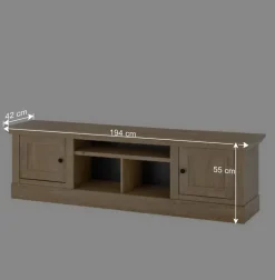 Wohnen Tv & Hifi-Möbel|Lowboards<Landhaus-TV-Lowboard in Eiche Gold - Hengas