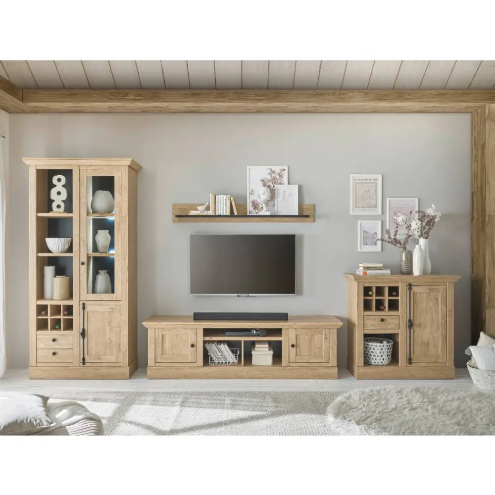 Wohnen Wohnwände<Landhaus-Wohnwand Set - Hengas (vierteilig)