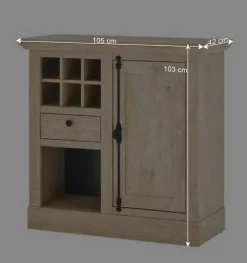 Wohnen Wohnwände<Landhaus-Wohnwand Set - Hengas (vierteilig)