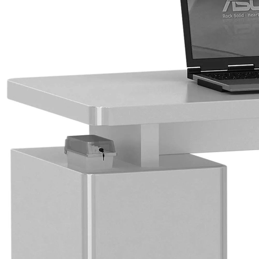 Wohnen Tische<Laptop-Tisch Eminia in Hochglanz Weiß