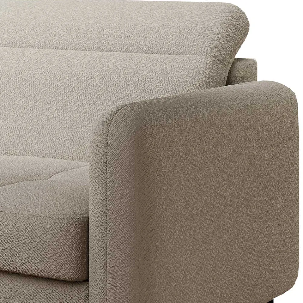 Wohnen Betten|Sofas<L-Design Bettsofa in Taupe Stoffbezug - Gravanti