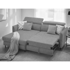 Wohnen Betten|Sofas<L-Design Bettsofa in Taupe Stoffbezug - Gravanti