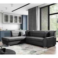 Wohnen Sofas<L-Design Funktionscouch in Dunkelgrau - Silecta