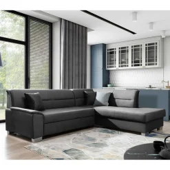 Wohnen Sofas<L-Design Funktionscouch in Dunkelgrau - Silecta