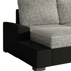 Wohnen Sofas<L-Design Schlafcouch in Beigegrau und Schwarz - Rosch