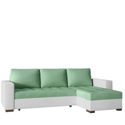 Wohnen Sofas<L-Design Schlafsofa in Hellgrün und Weiß - Ingo