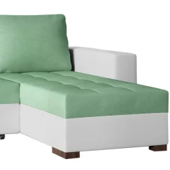 Wohnen Sofas<L-Design Schlafsofa in Hellgrün und Weiß - Ingo