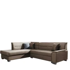 Wohnen Sofas<L-Design Verwandlungssofa in Hellbraun Samt - Citerna