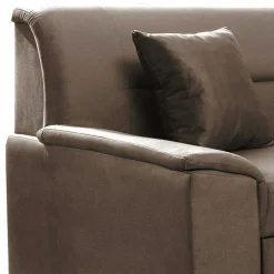 Wohnen Sofas<L-Design Verwandlungssofa in Hellbraun Samt - Citerna