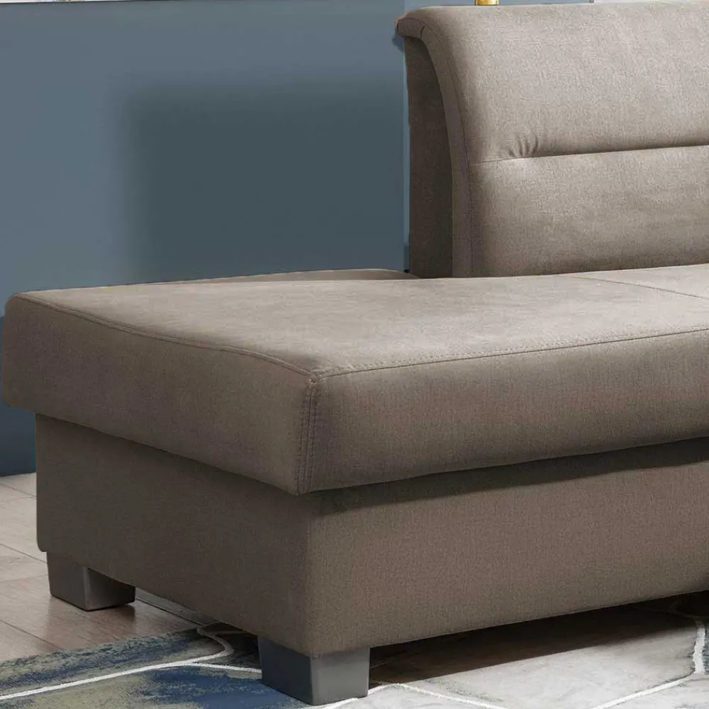 Wohnen Sofas<L-Design Verwandlungssofa in Hellbraun Samt - Citerna