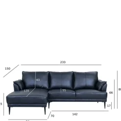 Wohnen Sofas<Leder Ecksofa in Schwarz - Lagon