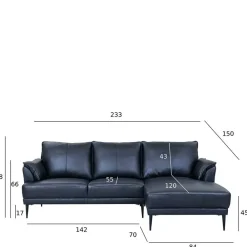 Wohnen Sofas<Leder Ecksofa in Schwarz - Lagon