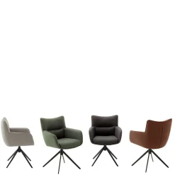 Wohnen Stühle<Leder Esstischstühle in Creme - drehbar - Klimaca (2er Set)