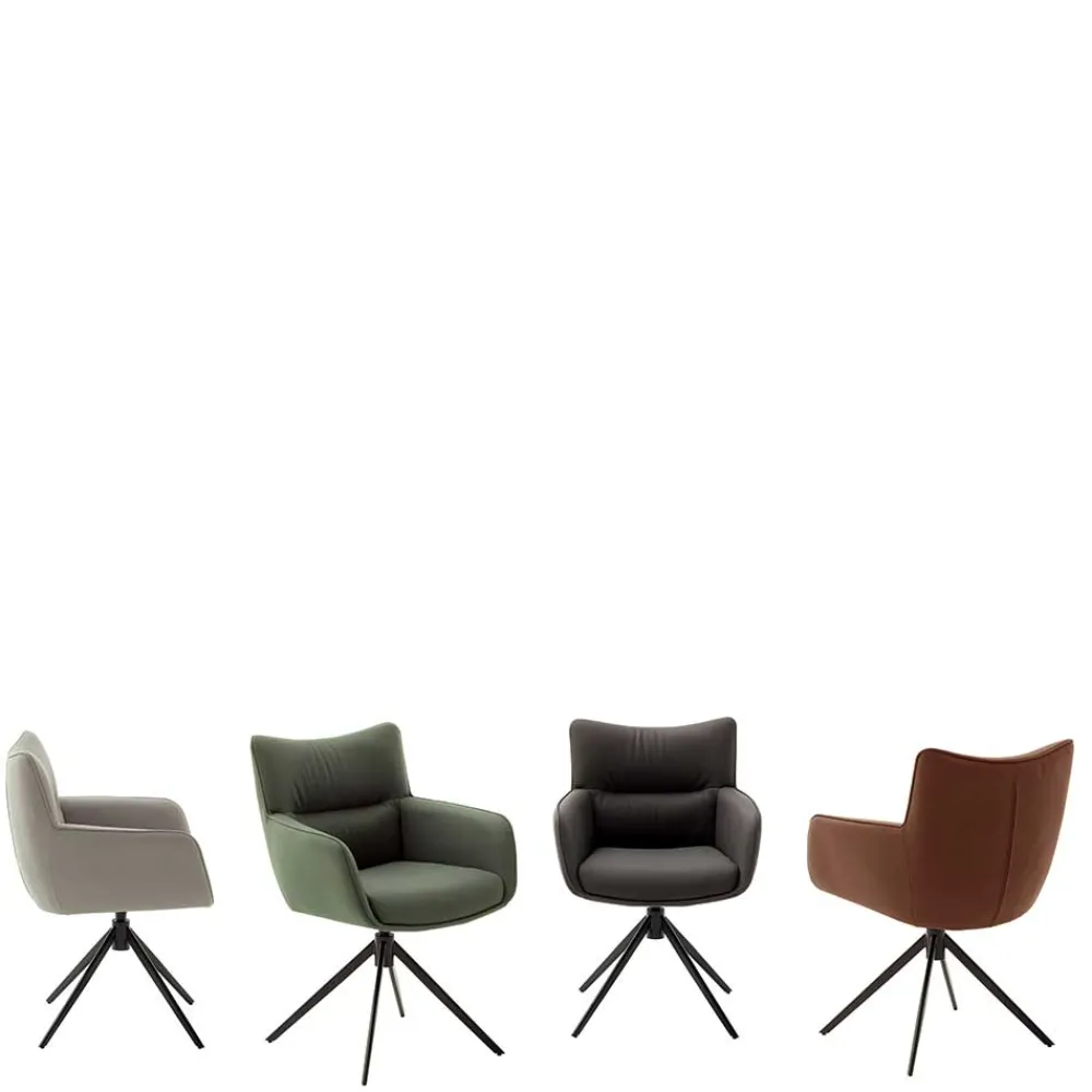 Wohnen Stühle<Leder Esstischstühle in Creme - drehbar - Klimaca (2er Set)